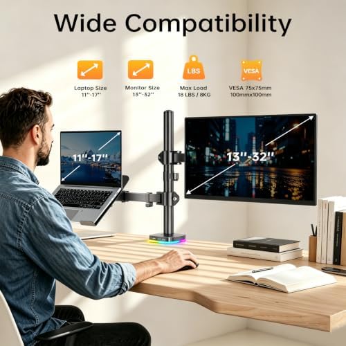Afaloona RGB Monitor & Laptop Stand with USB Hub, Charging & Data Transfer