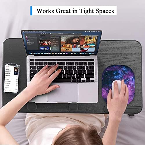 Small Mouse Pad 6 x 7 Inch, Oval Mini Mouse Pad with Non-Slip Rubber Base, Waterproof Compact Mouse Mat for Laptop Computer Wireless Mouse Keyboard Tray Home Office Travel, Purple Nebula