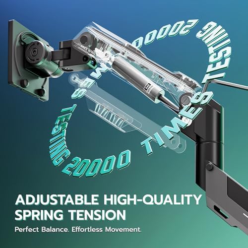 ARES WING Heavy Duty Monitor Arm for 24-57 Inch Screens, Black