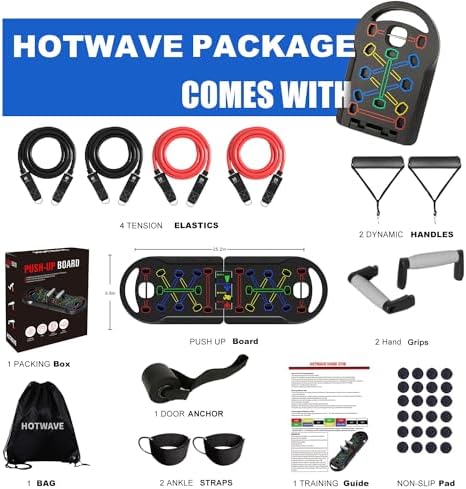 HOTWAVE Push Up Board, Portable PushUp Board, Foldable 20 in 1 Push Up Bar