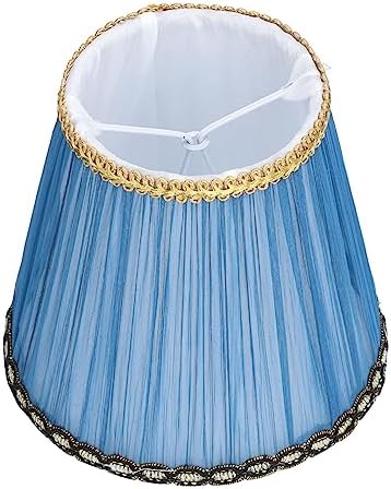 3 Pack Cloth Lamp Shade Clip On Lampshade for E14 Candle Bulb Chandelier Wall Light Table Lamp Indoor Decor Dark Blue (Clip-on-dark blue)