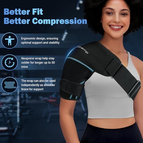 Comfytemp Shoulder Ice Pack Wrap, Rotator Cuff Shoulder Brace Cold Therapy