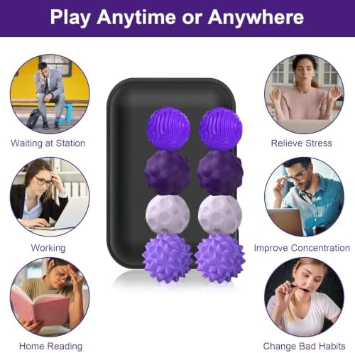 BUSOHA Silicone Magnetic Fidget Balls - 8 Pack Fidget Toys for Adult
