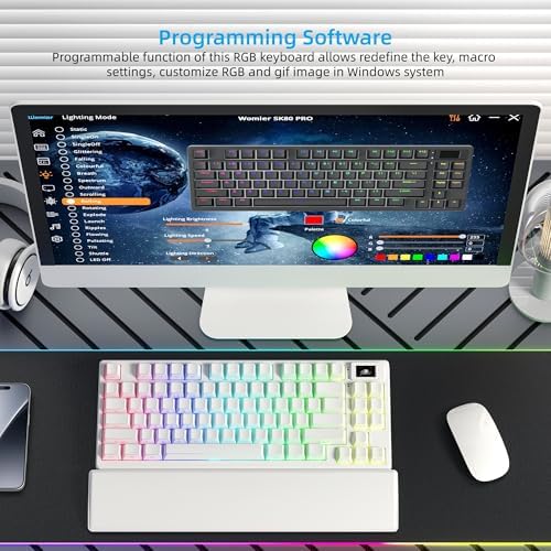 Womier 75% Wireless Mechanical Keyboard with Color Multimedia Screen