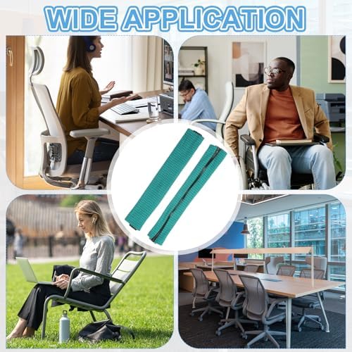 PATIKIL 18x4.3 in Office Chair Armrest Covers, 1 Pair Office Chair Arm Covers Long Computer Chairs Arm Rest Cover with Zipper Removable Rest Slipcover Hand Rest Protector, Forest Green