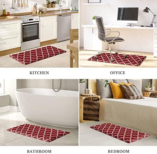WISELIFE Kitchen Runner Rugs Anti-Fatigue mats, 17.3" x 39", 4/5 Inch, Red