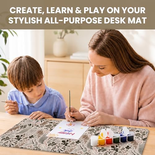 Aesthetic Desk Mat, Cute Magical Forest Desk Pad Protector for Work & Decor, 31.5" x 11.8", Pretty Non-Slip Extended Mouse Pad for Office or Home