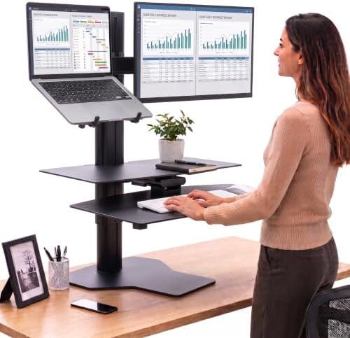 Perfect POSTURE Standing Desk Converter - Laptop & Monitor Riser - 18" Lift