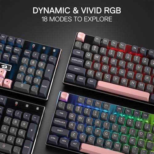Redragon K556 Wired RGB Mechanical Gaming Keyboard, 104-Key Aluminum Board