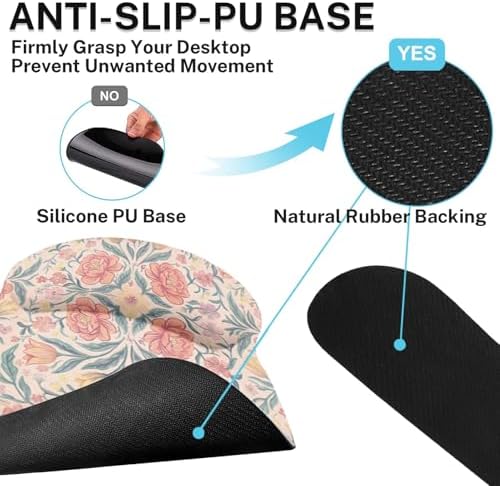 Britimes Ergonomic Mouse Pad Set with Wrist Rest, Floral Boho