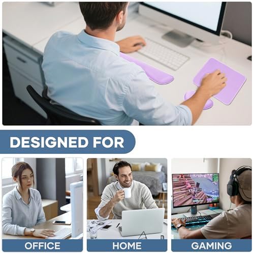 Office Ergonomic Memory Foam Computer Mouse and Keyboard Wrist Rest pad Support Carpal Tunnel, Wrist Rest for Keyboard and Mouse, Wrist Support Set