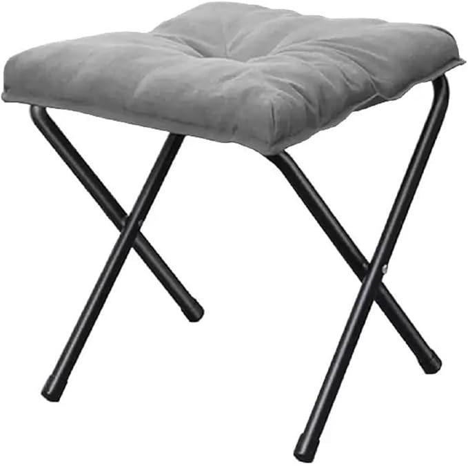 Foldable Ottoman Foot Rest, Foot Stool with Soft Cushion, Compact Lazy Sofa Stool for Living Room Bedroom Office Dorm RV (Gray)