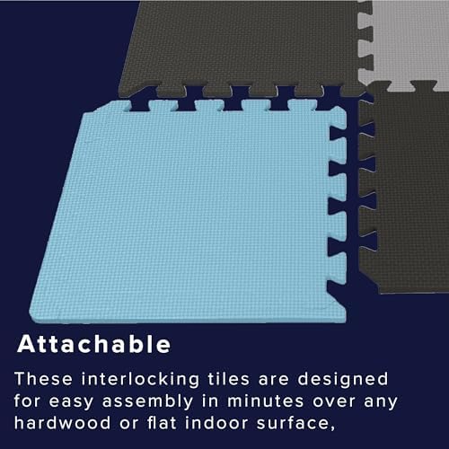 We Sell Mats Interlocking Foam Floor Tiles - 3/8" Thick Blue Mix 36-Pack