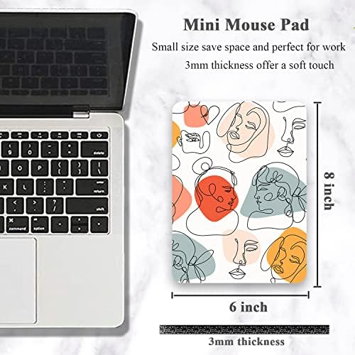 Small Mouse Pad, Mini Mouse Pad 6 x 8 Inch, Thick Rubber Waterproof Mouse Mat, Cute Mousepad for Women Men Kids Wireless Mouse Mini Laptops Keyboard Tray Home Office Travel
