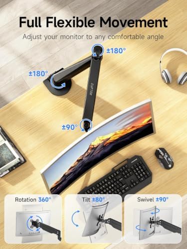 Suptek Single Monitor Arm Fully Adjustable for 17-34-35 Inch Screens