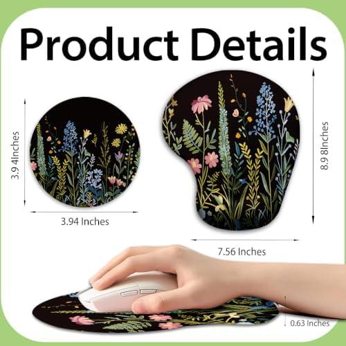 iRudyard 2Pcs Rubber Coasters Mouse Pad Wrist Support Washable Anti Slip