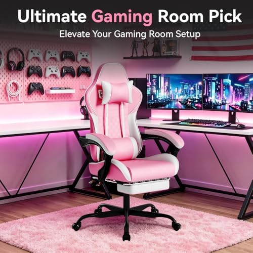Pink Ergonomic Video Gaming Chair