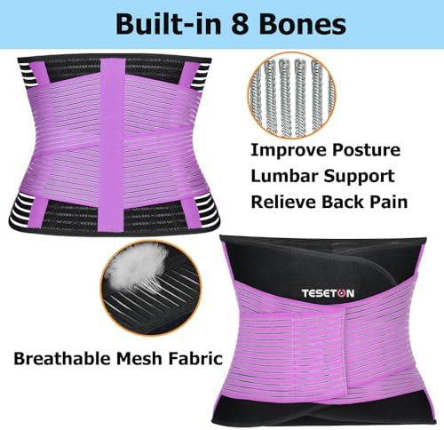 Back Brace for Lower Back Pain, Lumbar Support for Women&Men 02 Purple-XXL