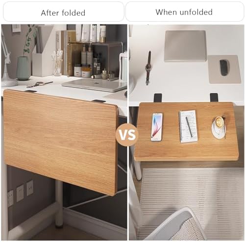 Wood Foldable Desk Extender Tray,Large Size Clamp-on Keyboard Tray,Table Mount Shelf Armrest Support for Home Office Dorm Floating Table(90x20cm(35x8inch), Wood A)