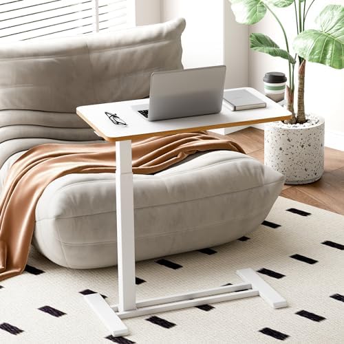 SANODESK 28''Mobile Standing Desk with Hidden Wheels,Pneumatic Laptop Desk