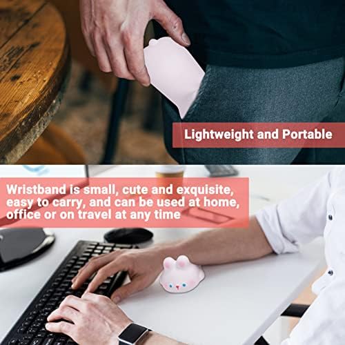 Small Wrist Rest Mouse Pad for Mouse, Mini Cute Ergonomic Cartoon Mousepad Memory Foam Design Animal Shape Wrist Support Pillow Rest Cushion Mat for Office Computer Laptop(Rabbit)