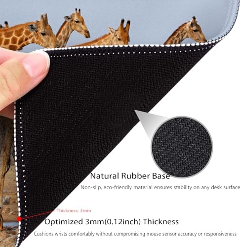A Group of South African Giraffes Mouse Pad, Funny Wild Animals Desk Mat