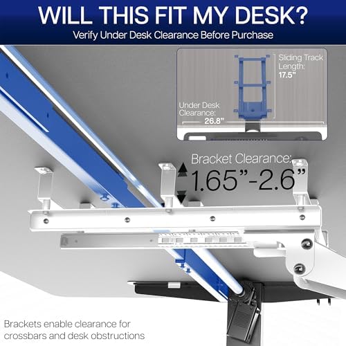 VIVO Premium White Under Desk 27 x 11 in Keyboard Tray, MOUNT-KB27P-W