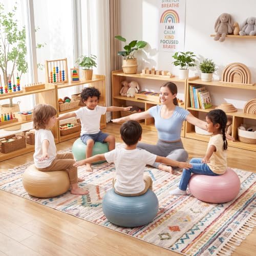 Lewtemi 4 Pcs Flexible Seating for Classroom Elementary 20'', Boho Color