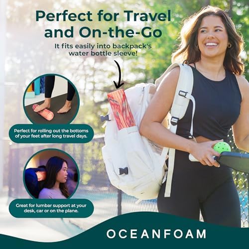 Oceanfoam Ripple Small Foam Roller for Physical Therapy (Cotton Candy)
