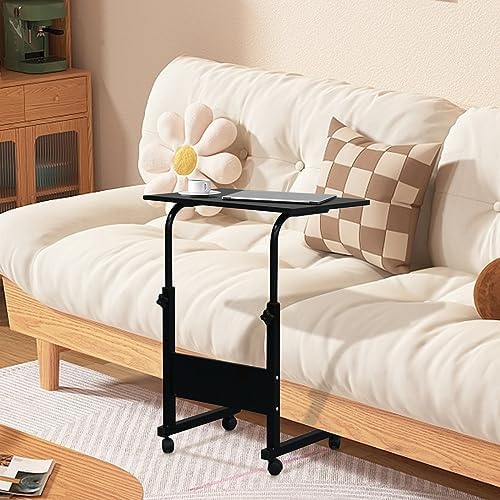 Karl home Small Side Mobile Table, 23.6 inch, Black