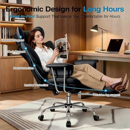 Big and Tall Office Chair, High Back Gaming Chair with Footrest