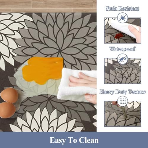 HEBE Anti Fatigue Kitchen Rugs Set of 2, Cushioned Kitchen Mats for Floor