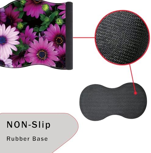 Mouse Pad with Wrist Support + Desk Mat + Coaster 3 in 1 Set, XXL Large Gaming Mousepad Ergonomic Mouse Pads for Desk Computer Laptop Office,African Daisy