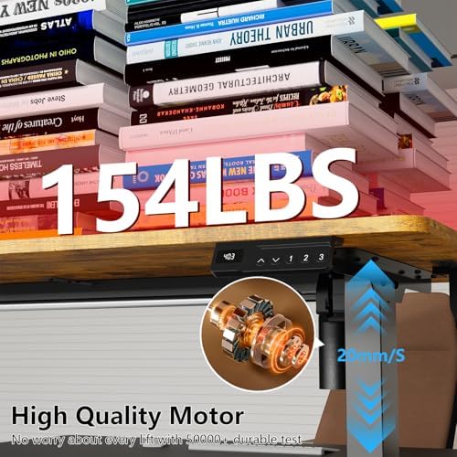 Electric Standing Desk, Computer Game Desk Adjustable Height Desk with 3 Memory Height, 55" Stand Up Desk with Two Desktops for Home Office, Study and Gaming