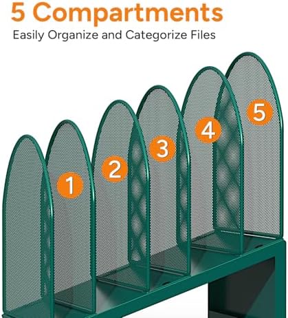 5-Section Desk File Organizer