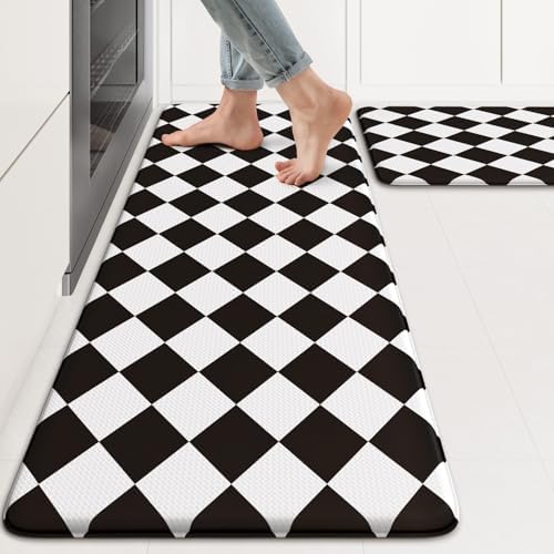 KIMODE Anti Fatigue Kitchen Mats for Floor,Farmhouse Rugs for Kitchen Floor