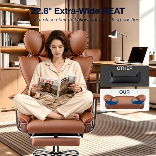 Big and Tall Office Chair, High Back Gaming Chair with Footrest