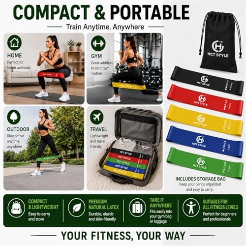 Loop Resistance Bands for Working Out, Exercise Bands Set of 5