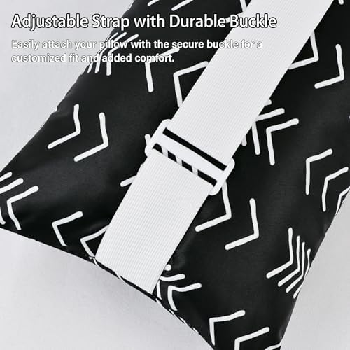 Black Geometric Outdoor Chaise Lounge Head Pillow 11"x16" Set of 2