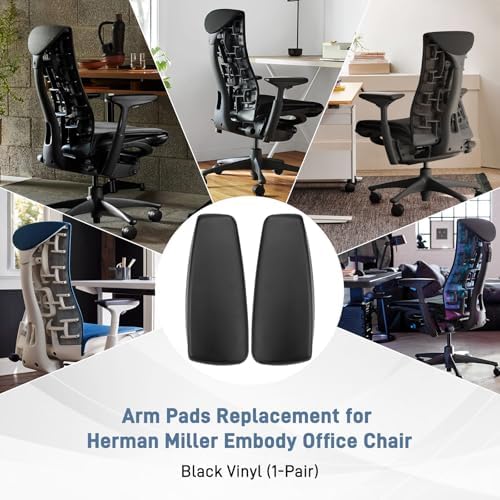 Arm Pads Replacement for Herman Miller Embody Office Chair - Arm Rest Caps for Adjustable Arms, Fit Embody Arm Caps - Ergonomic Desk Chair Accessories(1-Pair)