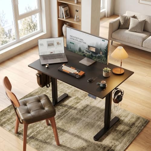 Claiks Electric Standing Desk 48x24 Inch Adjustable Desk, Black