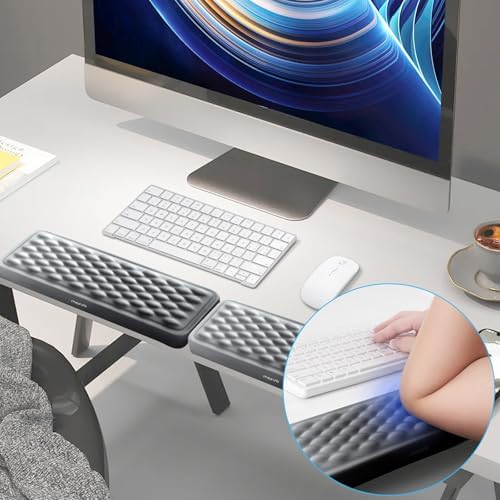 MOSISO 2 Pcs Arm Rest for Desk, L-Shaped Desk Elbow Pad for Desk, Black