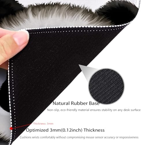 Close-up of a Panda's Face Mouse Pad, Adorable Giant Panda Desk Mat