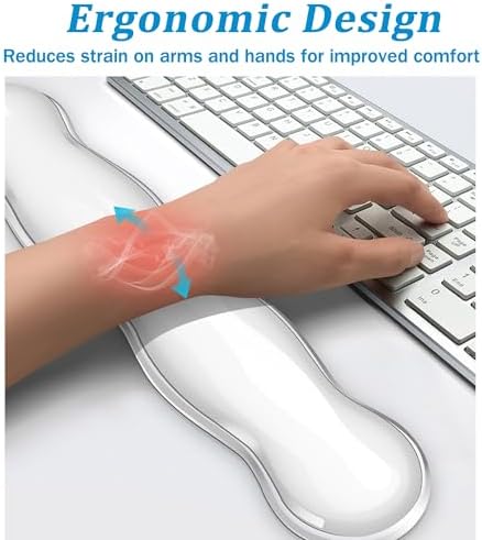 Clear Gel Mouse Wrist Rest, Wrist Support Wrist Pad for Typing Pain Relief, Ergonomic Cool Wrist Rest for Mouse, Hand Mouse Wrist Rest for Office, Gaming, Computer, Laptop - Transparent