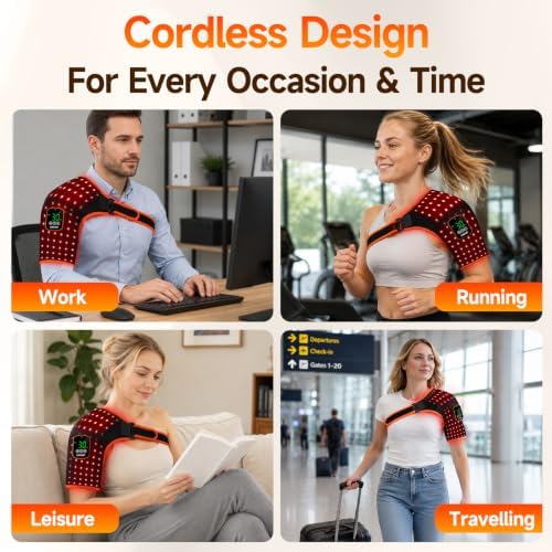 Cordless Red Light Therapy for Shoulder with Massage and Heat