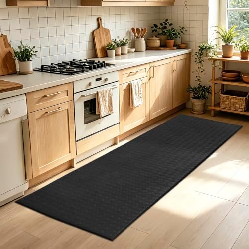 Kitchen Mats and Rugs Cushioned Anti-Fatigue, 23.6" x 86.6", Black