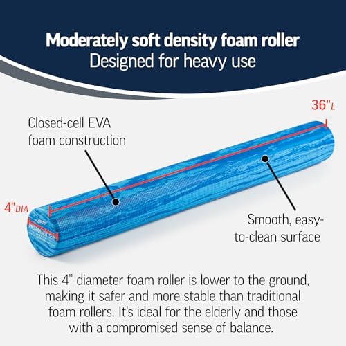 OPTP PRO-Roller Soft Density Foam Roller – Round, Blue, 36" x 4"