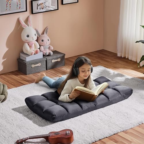 Yaheetech 14-Position Folding Floor Chairs with Back Support Gray 2pcs