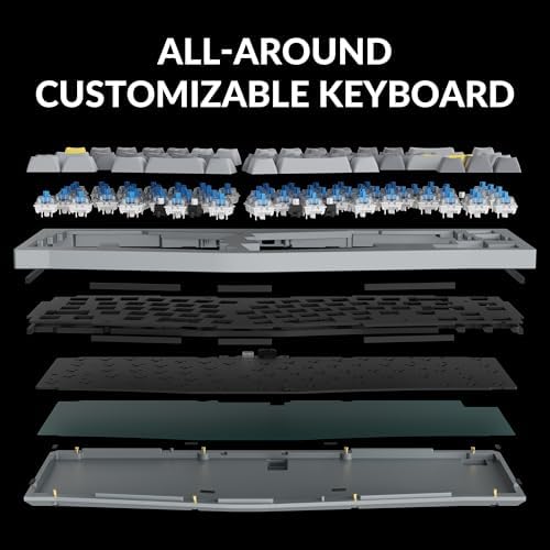 Keychron Q8 Wired Custom Mechanical Keyboard, 65% Alice Layout QMK/VIA Programmable with Hot-swappable Gateron G Pro Blue Switch Double Gasket Compatible with Mac Windows Linux (Grey)