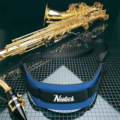Neotech Saxophone Swivel Hook Neck Strap Soft Sax Padded for Alto Tenor Baritone Soprano – (Regular, Royal Blue) - Made in USA